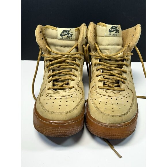 Nike Air Force One High Tops Wheat Sneakers 922066-203 Youth Size 7 - Picture 3 of 16